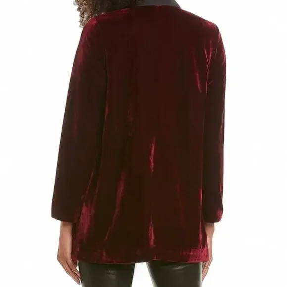 BB Dakota velvet blazer midnight in Paris in Bordeaux holiday relaxed burgundy - Picture 9 of 9